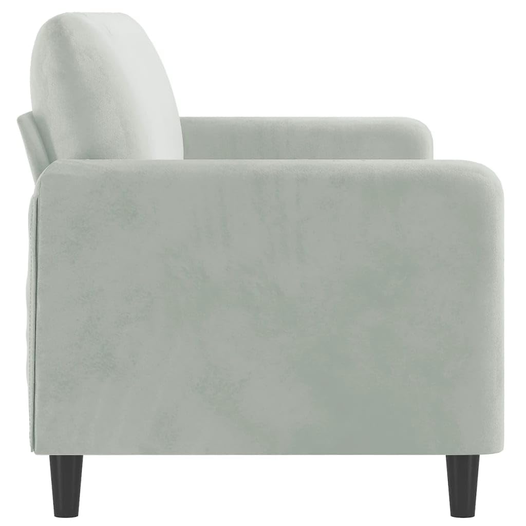 Light Gray Velvet 3-Seater Sofa H6214