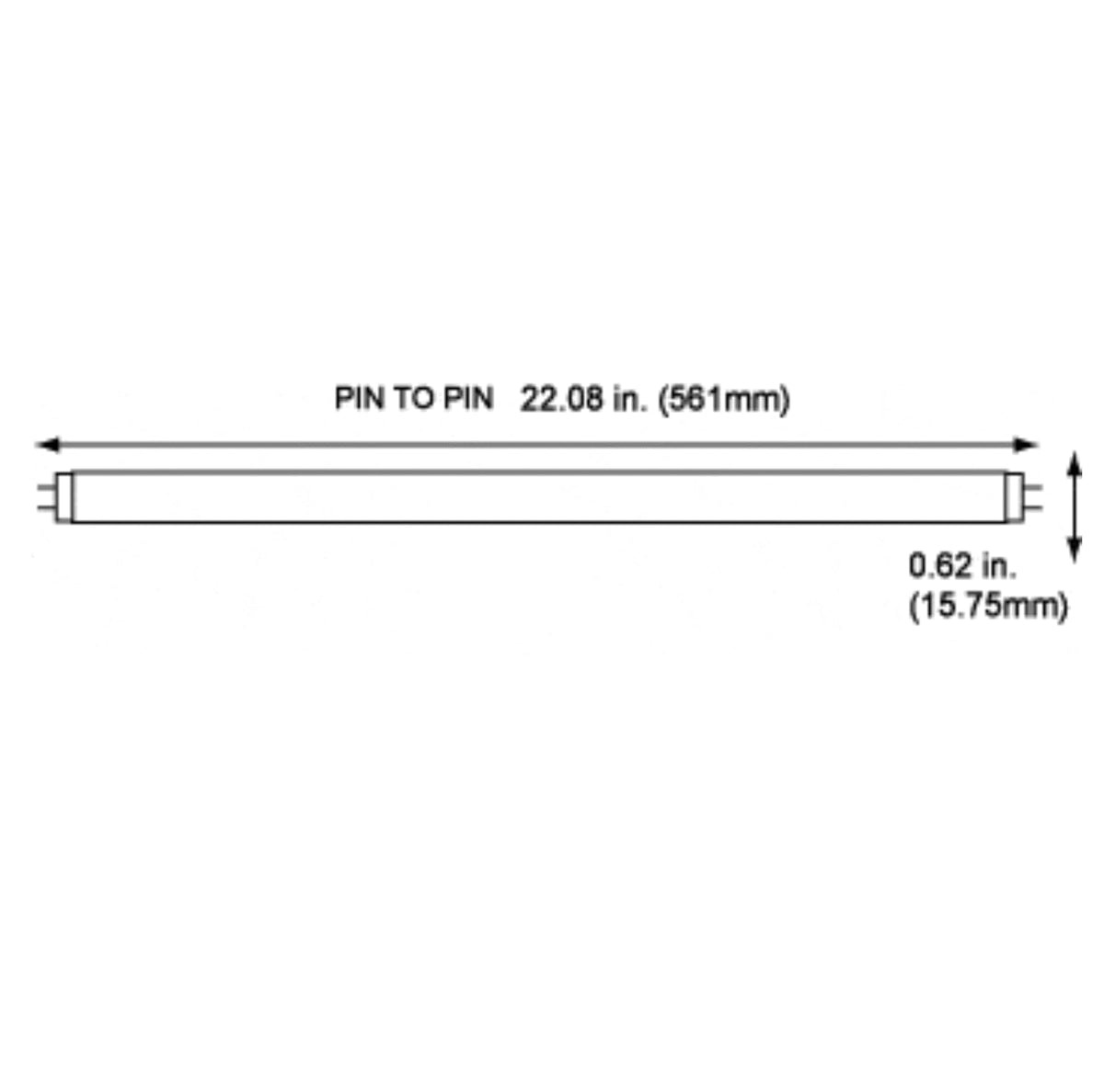 14W 4100K Cool White T5 Fluorescent Bulb 24 Inch G5 Bipin Base Pack of 10 M263