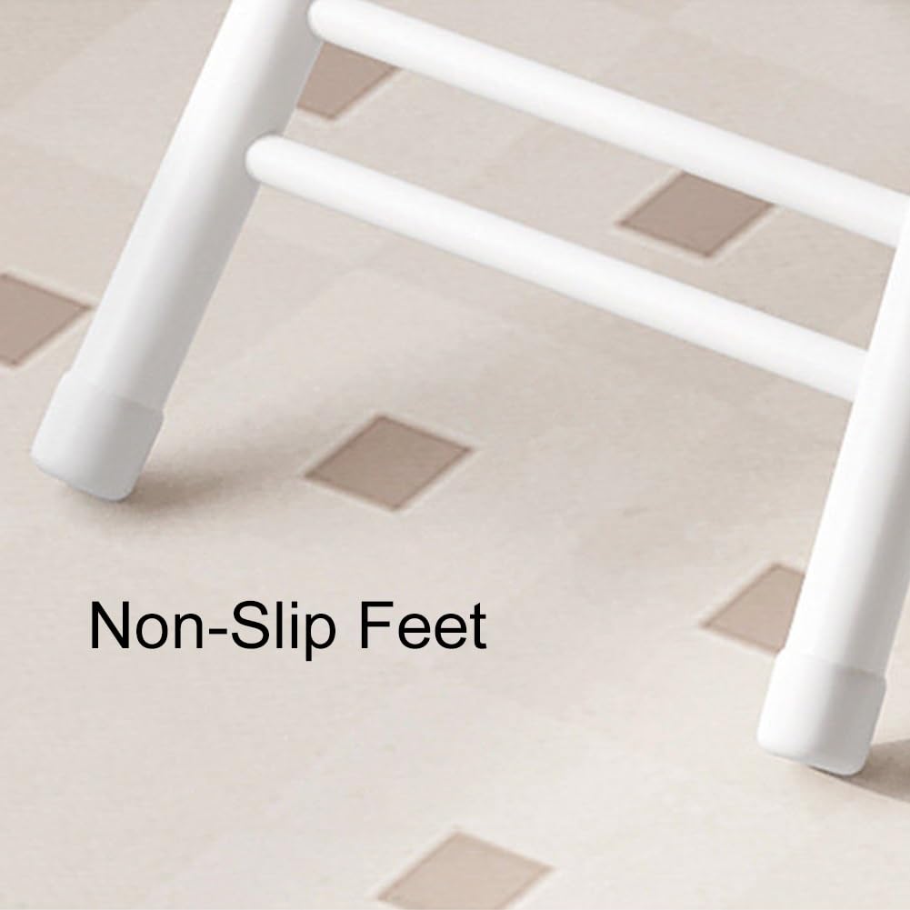 18 inch Folding Stool with Backrest, Portable Lightweight Metal Chair with Non-Slip Feet W350