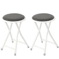 Set of 2 Pcs 18 Inch Round Padded Folding Bar Stool S545567