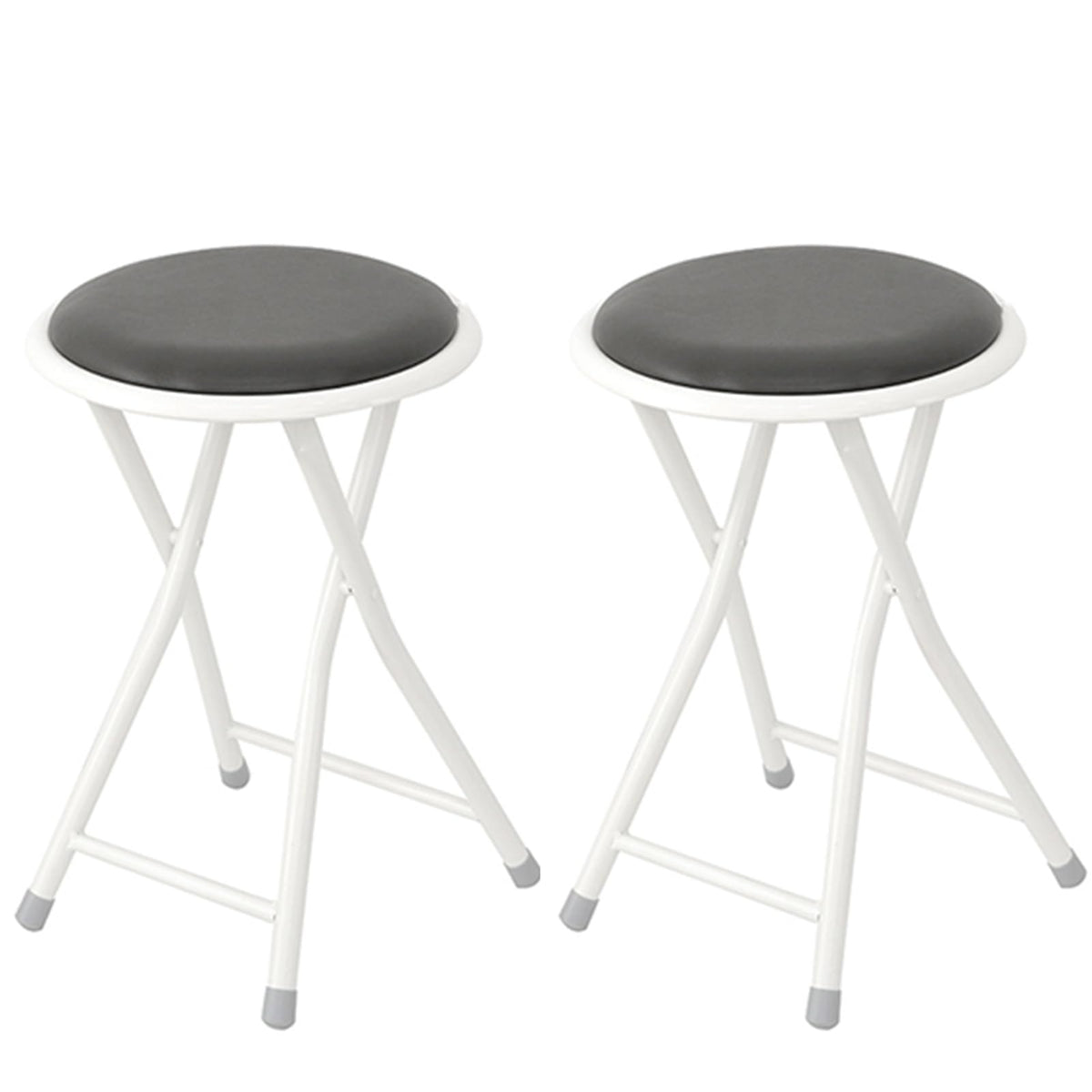 Set of 2 Pcs 18 Inch Round Padded Folding Bar Stool S545567