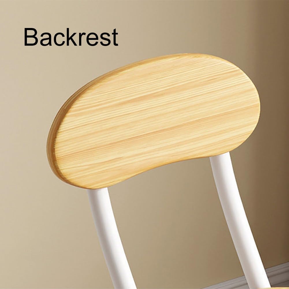 18 inch Folding Stool with Backrest, Portable Lightweight Metal Chair with Non-Slip Feet W350