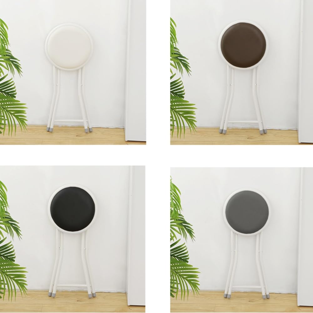 Set of 2 Pcs 18 Inch Round Padded Folding Bar Stool S545567