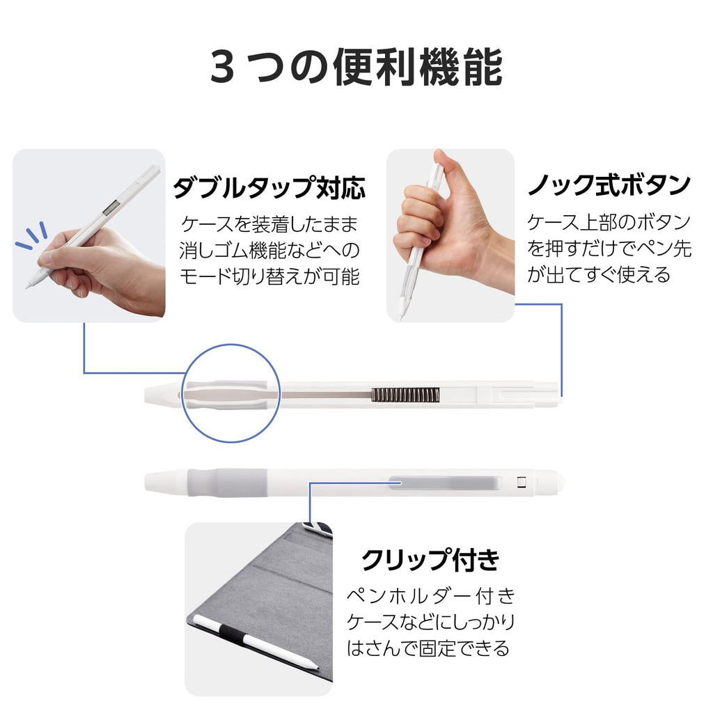 Retractable Hard Case with Rubber Grip Clip White O407021
