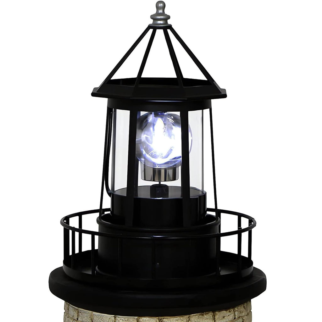 Black IP65 Waterproof Solar Rotating Lighthouse Light J741576
