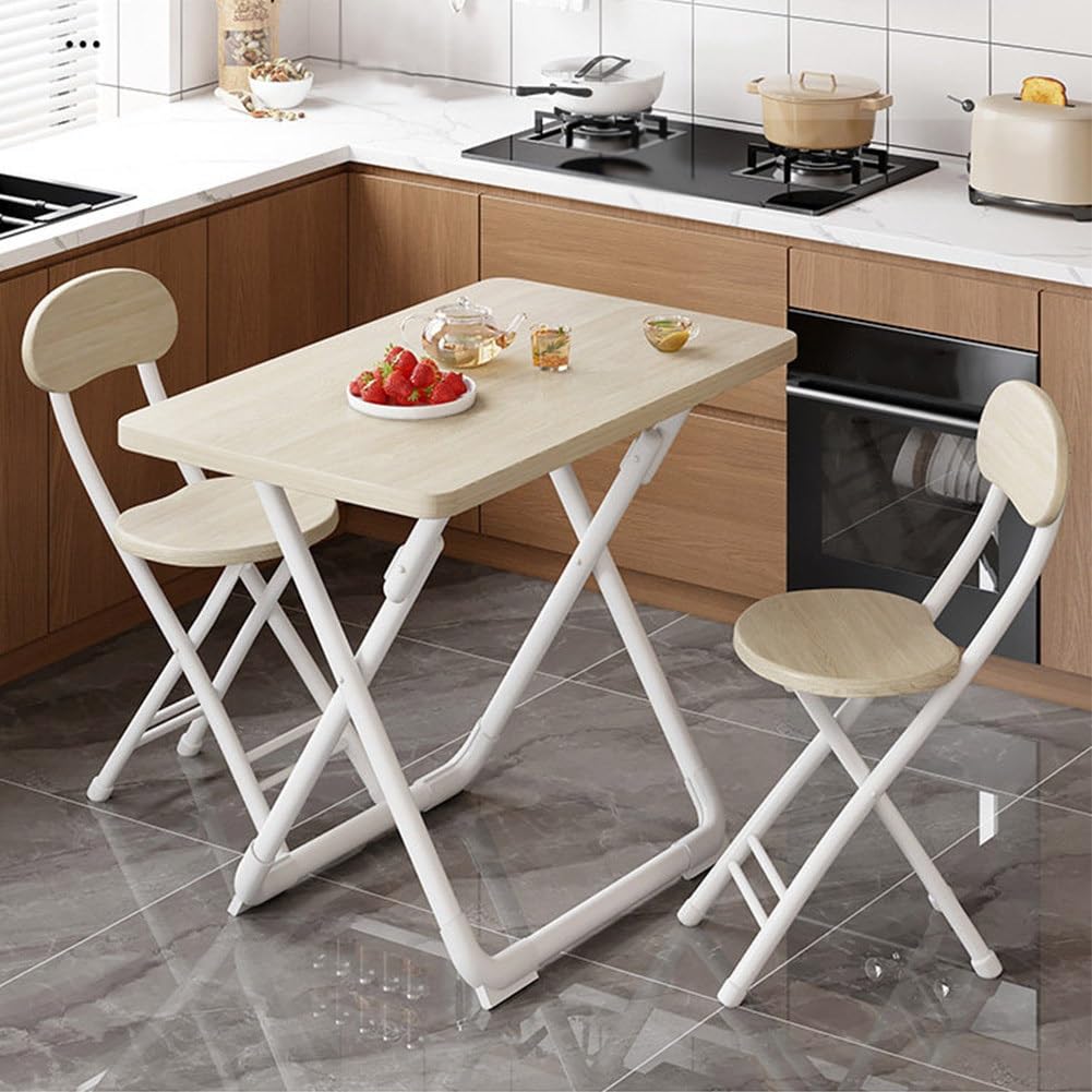 18 inch Folding Stool with Backrest, Portable Lightweight Metal Chair with Non-Slip Feet W350
