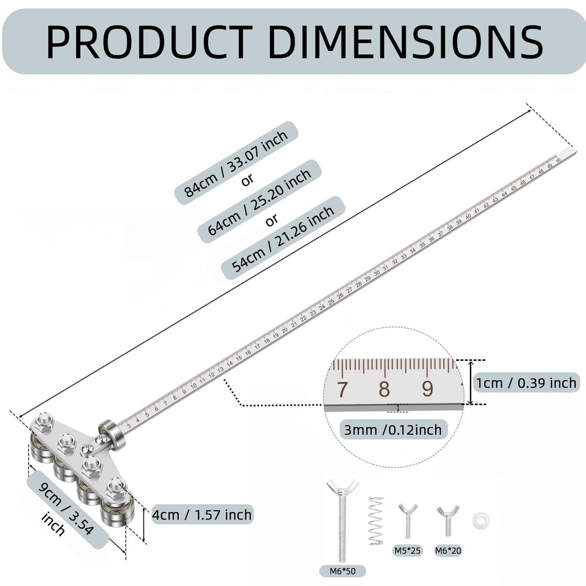 24 Inch Stainless Steel Adjustable Rip Fence Kit I843