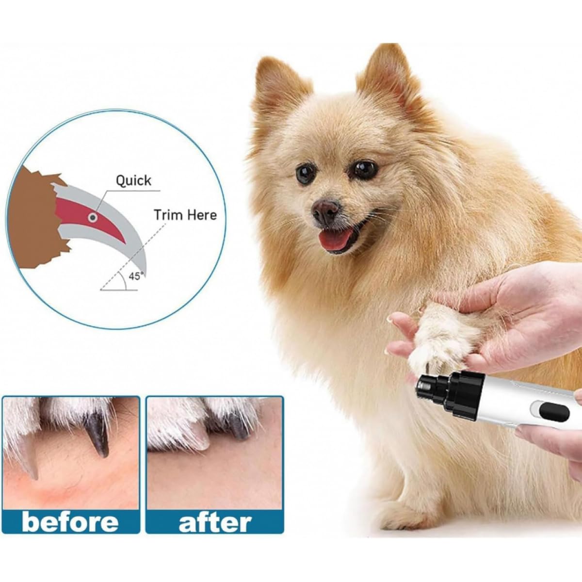 Cordless Pet Nail Grinder with LED Light H1595