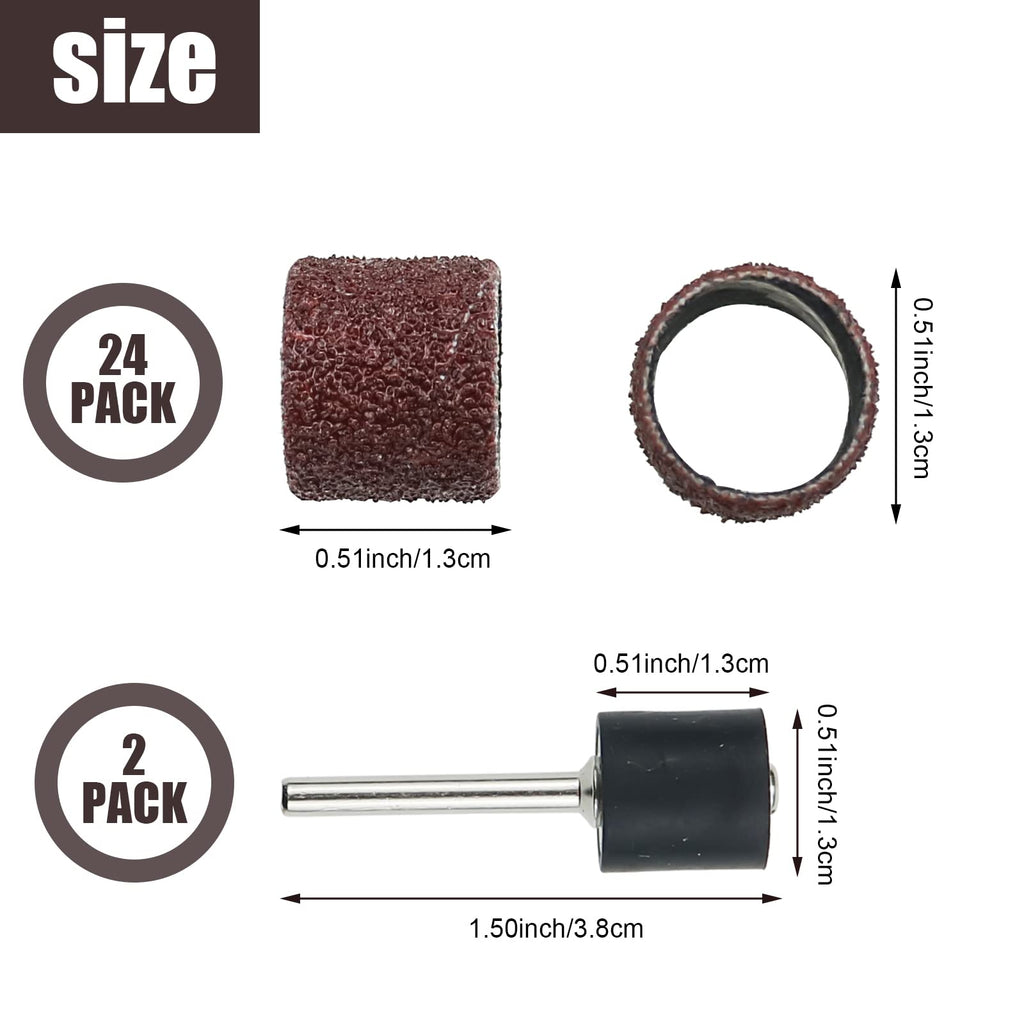 26 Pack Nail Grinder Replacement Kit Sanding Drum Set J787706
