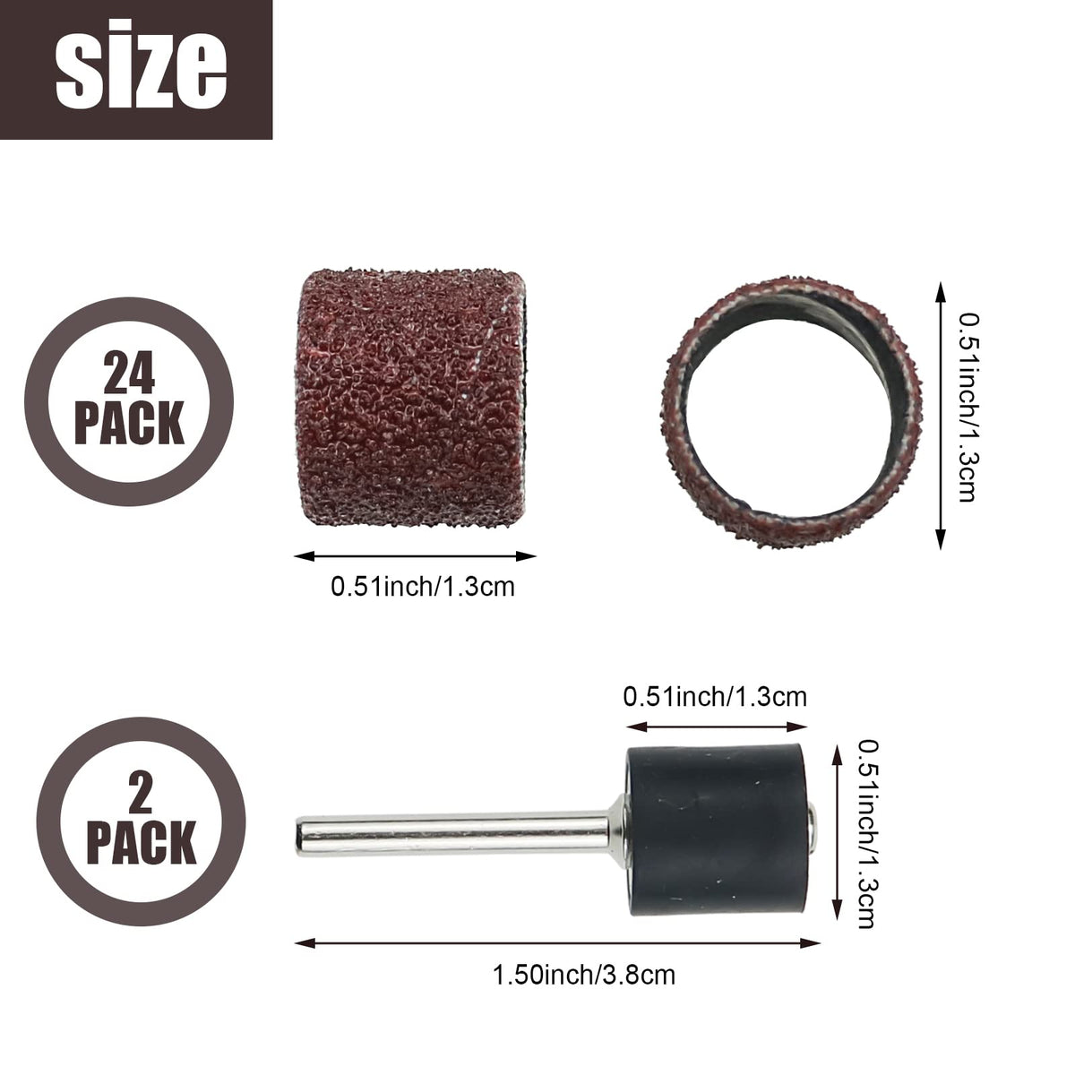 26 Pack Nail Grinder Replacement Kit Sanding Drum Set J787706