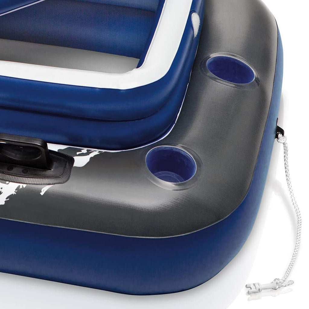Inflatable 72 Can Cooler Float and 1 Person Floating Water Lounge Chair with Cupholders L829