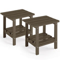 Set of 2 Dark Brown HDPE Storage Side Table L695