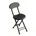 18 inch Folding Stool with Backrest, Portable Lightweight Metal Chair with Non-Slip Feet W350