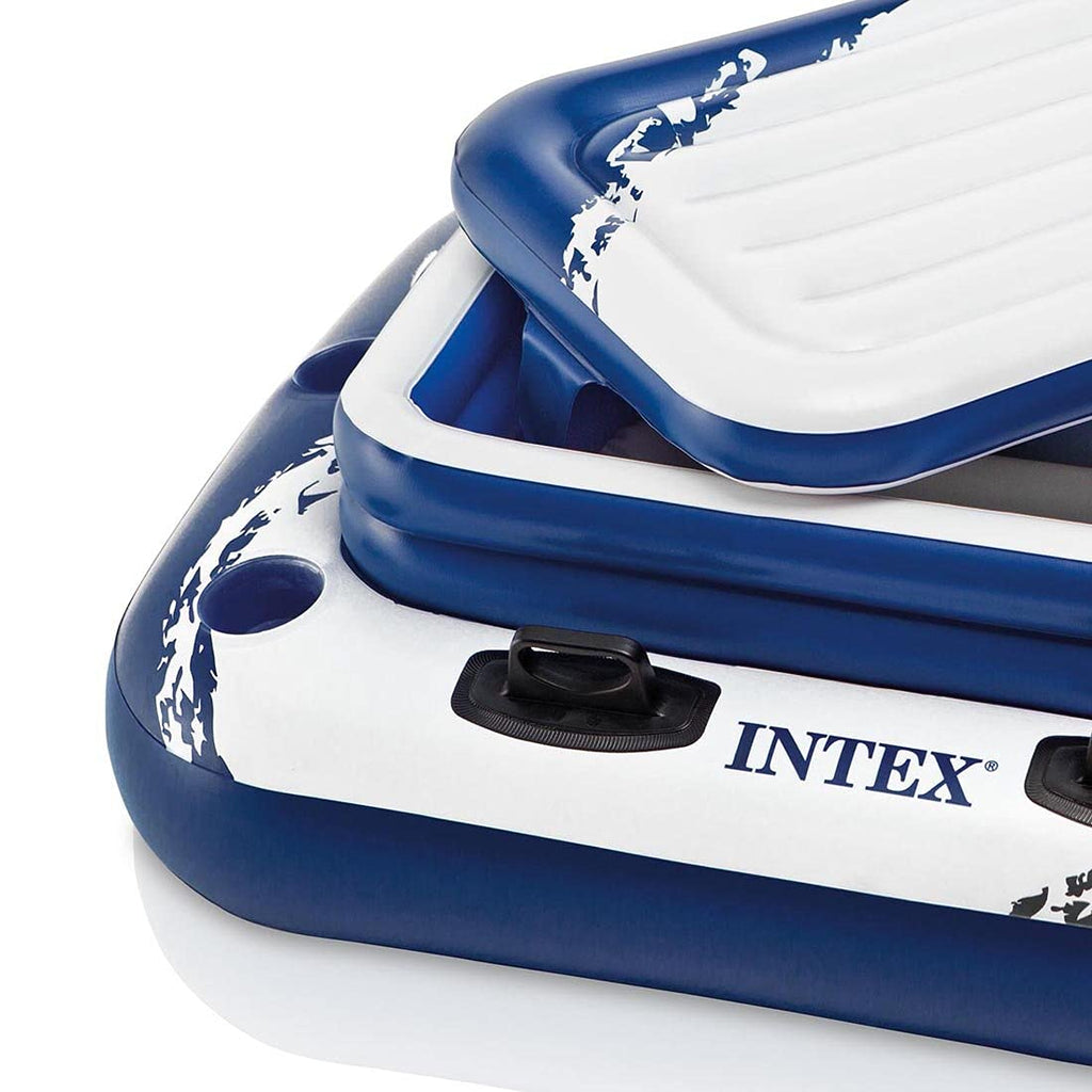 Inflatable 72 Can Cooler Float and 1 Person Floating Water Lounge Chair with Cupholders L829