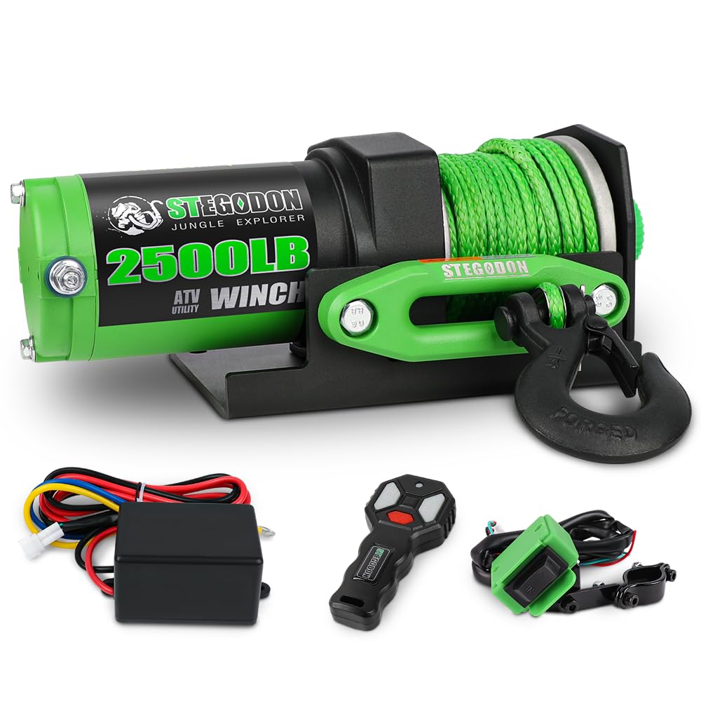 2500 lb. 12V Waterproof Synthetic Rope Electric Winch H58432