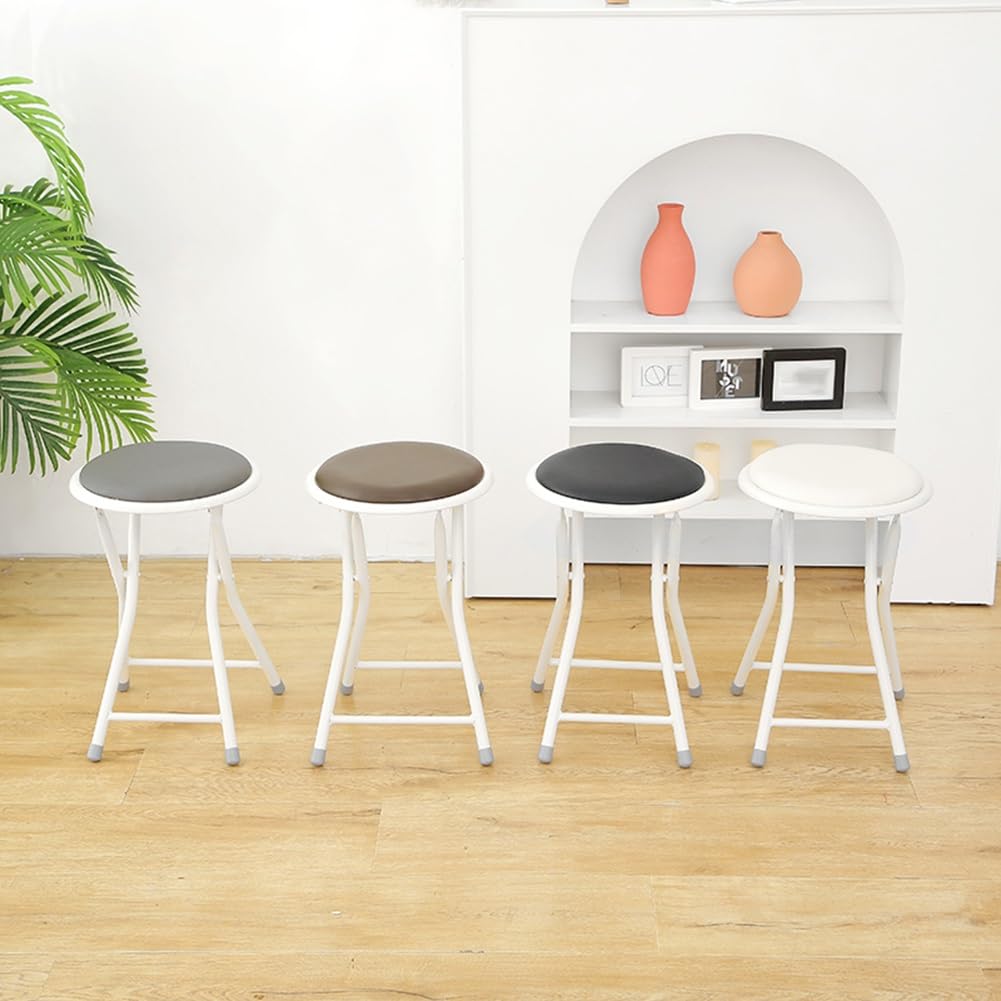 Set of 2 Pcs 18 Inch Round Padded Folding Bar Stool S545567