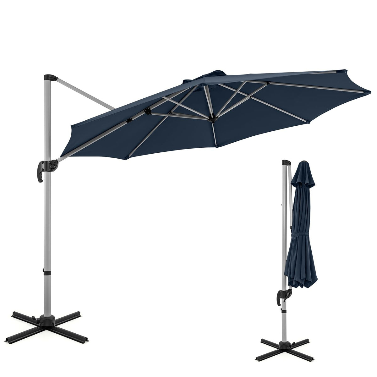 11 FT Cantilever Patio Umbrella with 360° Rotation X333559