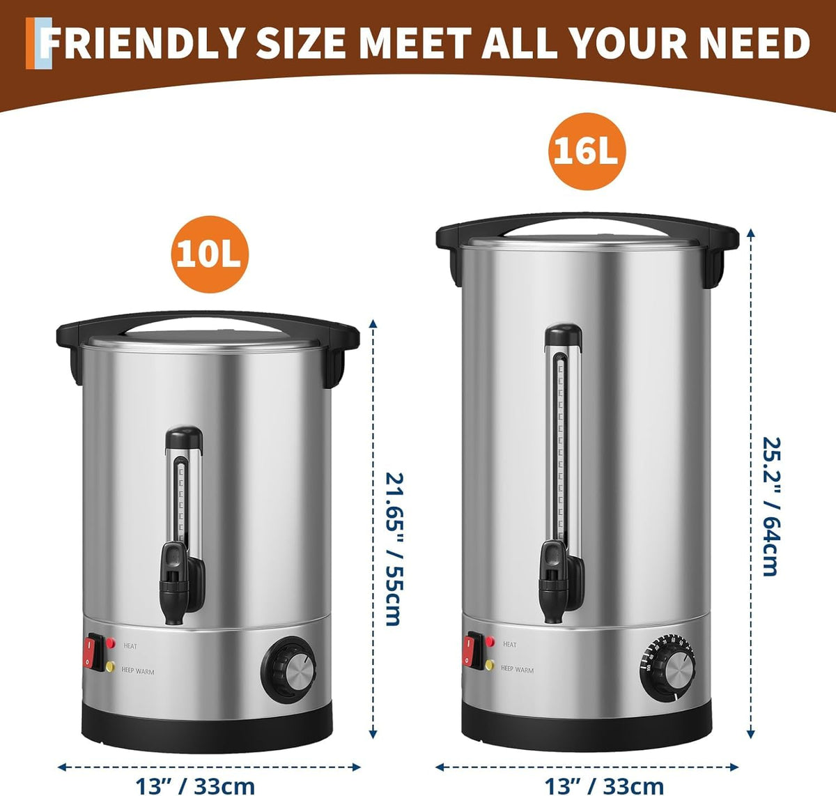 70 Cup Stainless Steel Commercial Coffee Urn M6793