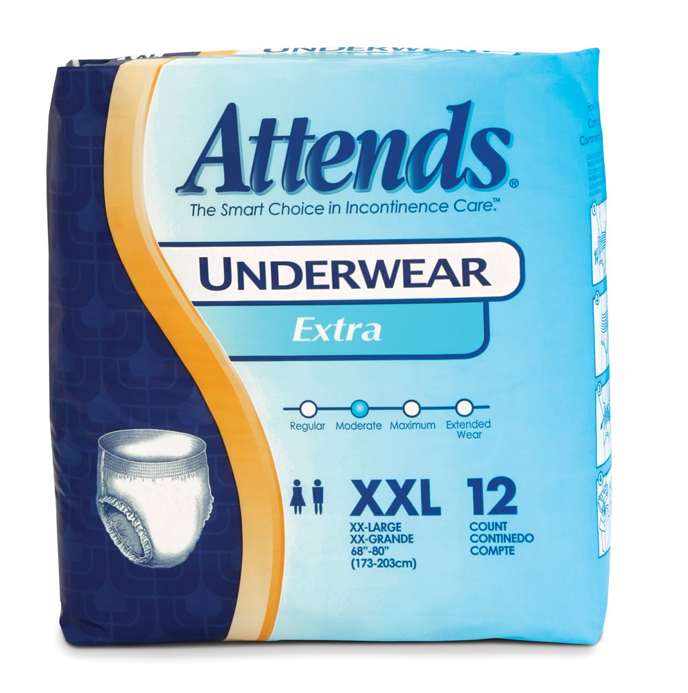 Incontinence Care Underwear for Adults XXL 12 Count Pack of 4 O9127