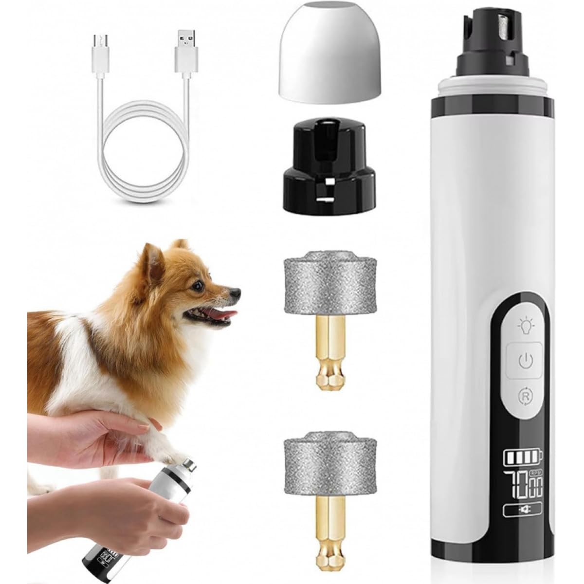 Cordless Pet Nail Grinder with LED Light H1595