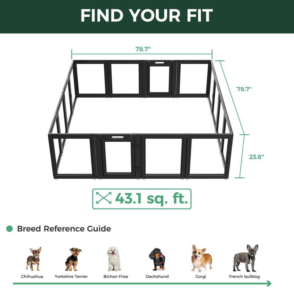 Clear Acrylic 24" H 16 Panels Dog Playpen U418630