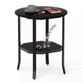 2-Tier Round Side End Table with Storage Shelf D557