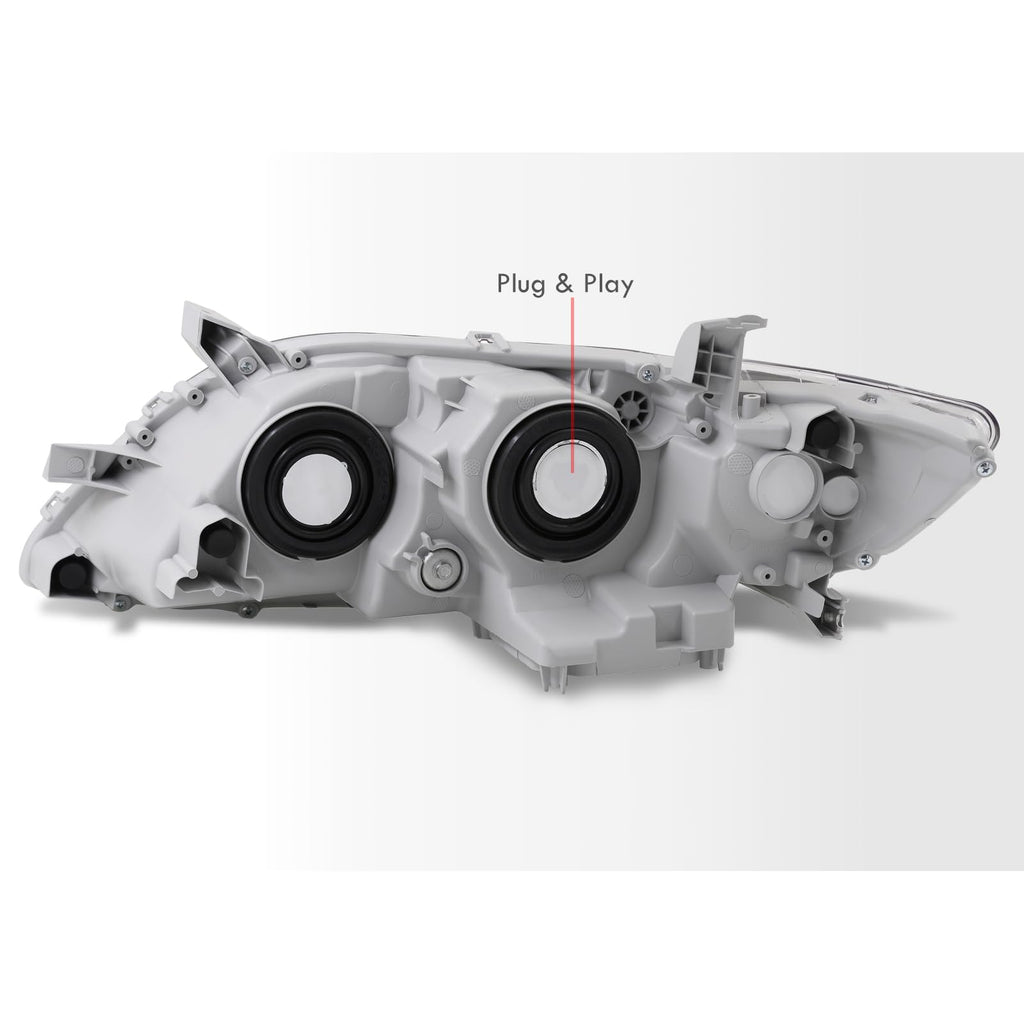Black Clear Lens Projector Headlights Pair Set X8416