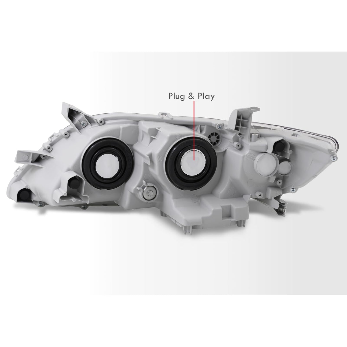 Black Clear Lens Projector Headlights Pair Set X8416