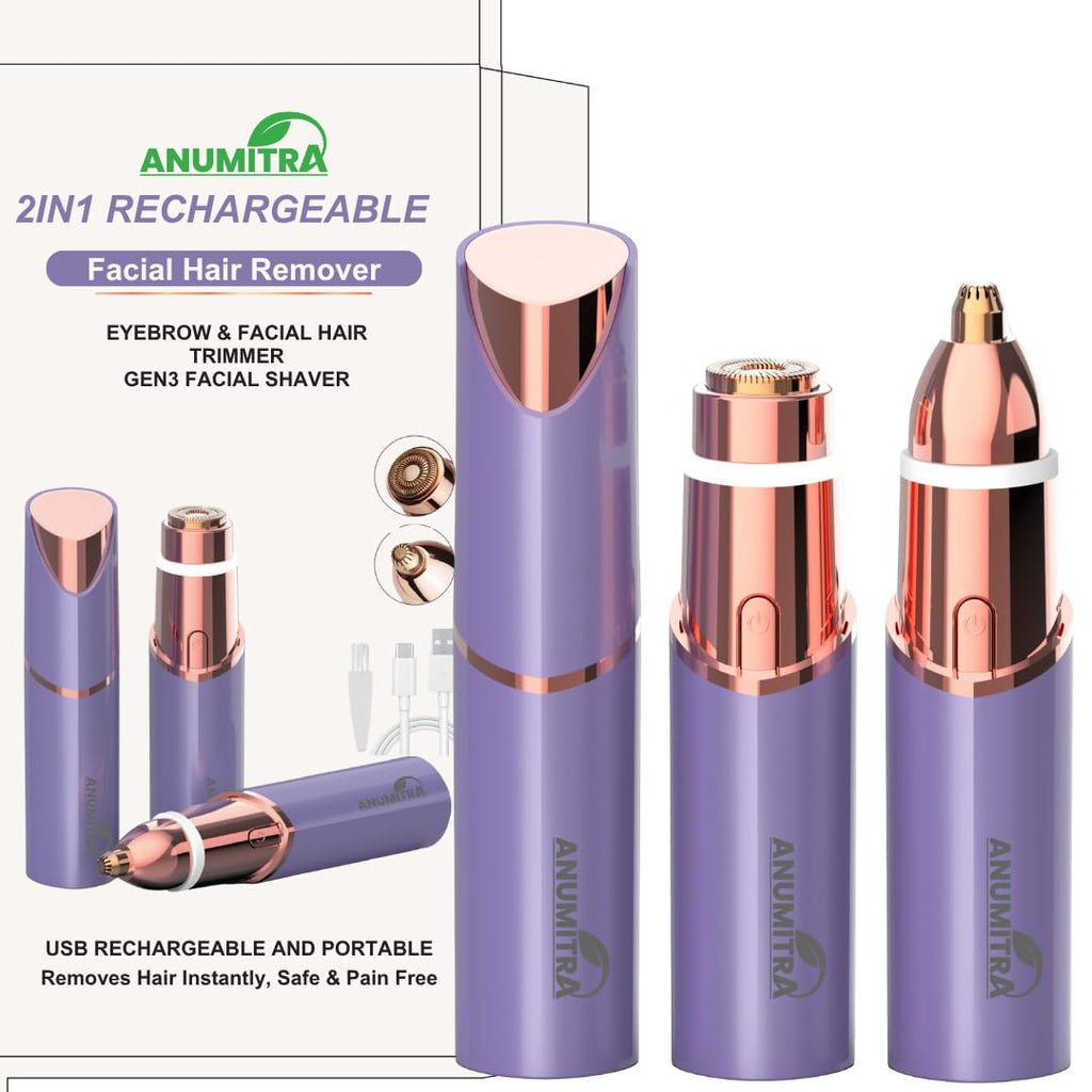 2 in 1 Facial Hair Remover with Replacement Heads N6009