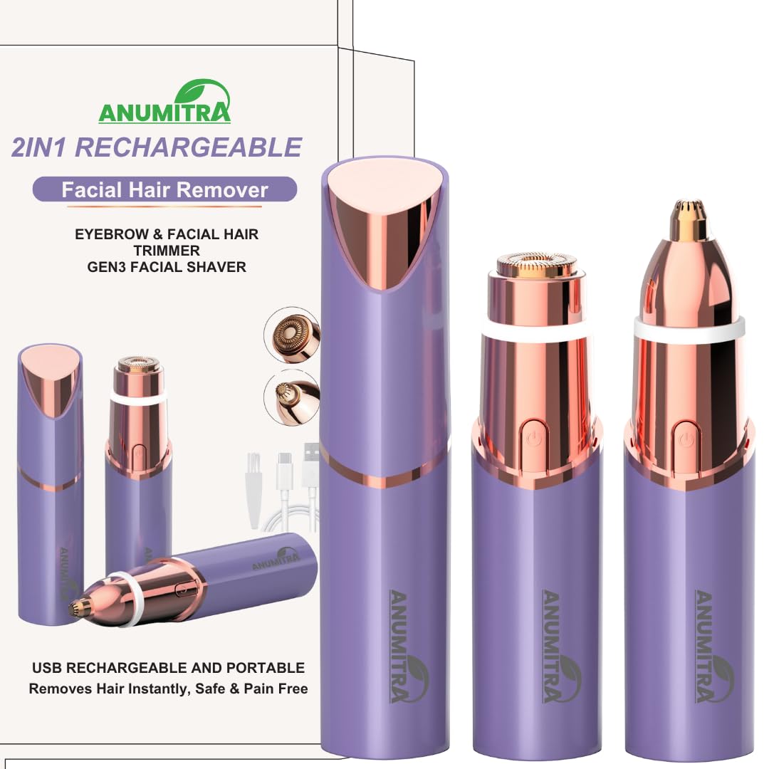 2 in 1 Facial Hair Remover with Replacement Heads N6009