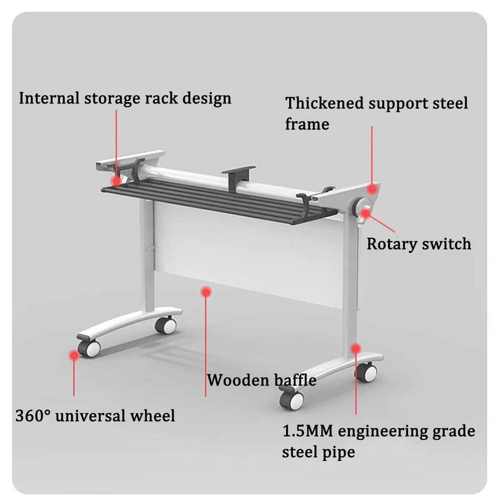 Folding Table with Locking Wheels L13623