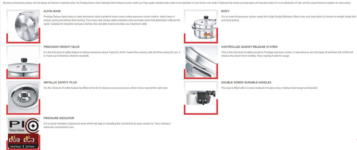 Stainless Steel Pressure Cooker, 2 Liters I8900