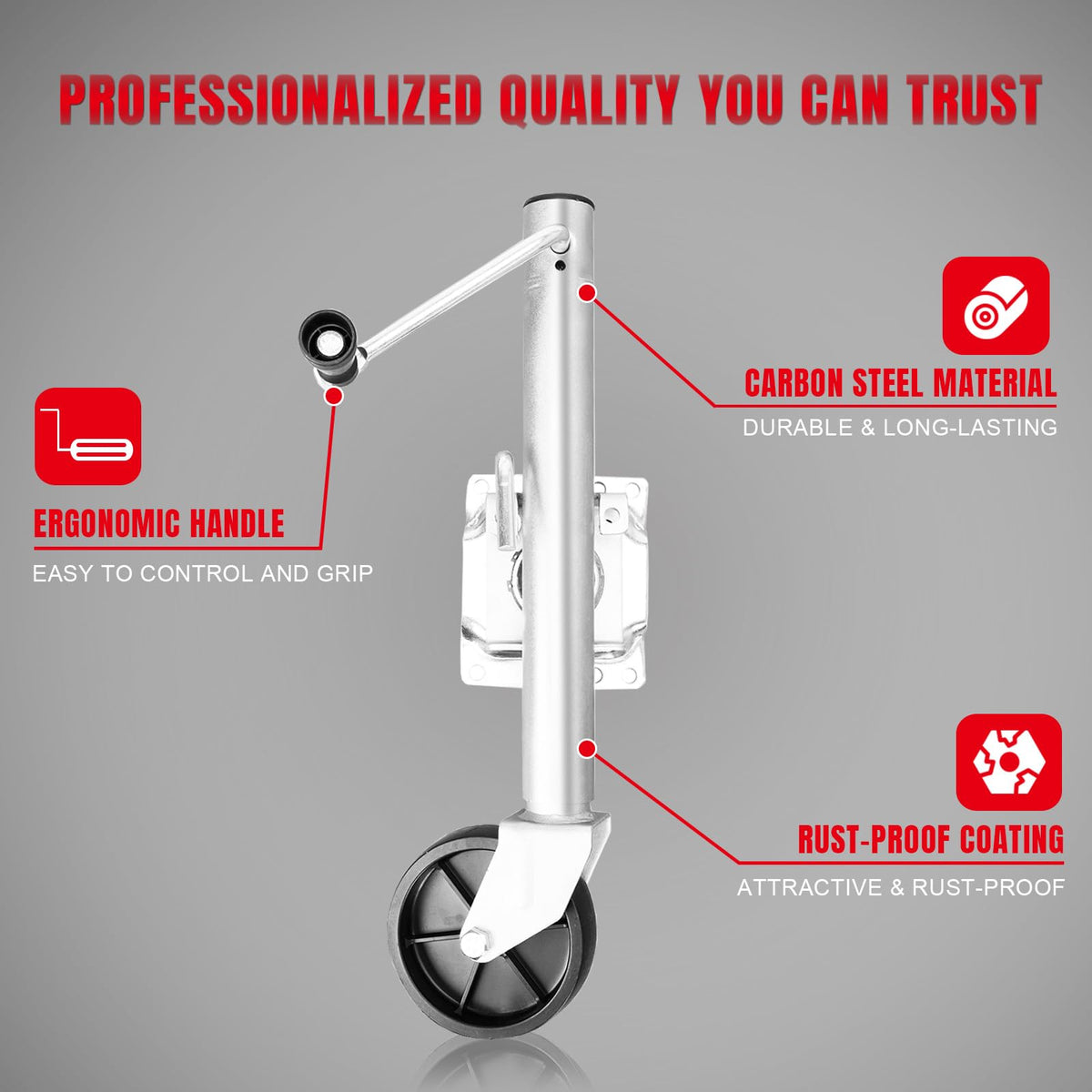 1000 lbs Swivel Boat Trailer Jack with Wheel L392765