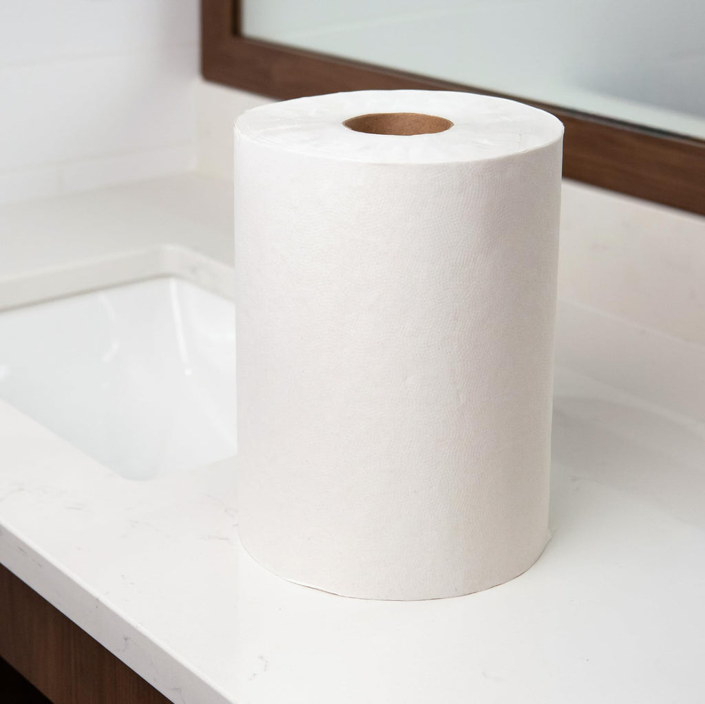 White 1-Ply Hardwound Paper Towels, 6 Rolls X4628