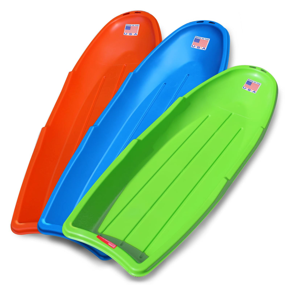 48 Inch Toboggan Style Plastic Snow Sled 3-Pack O648569