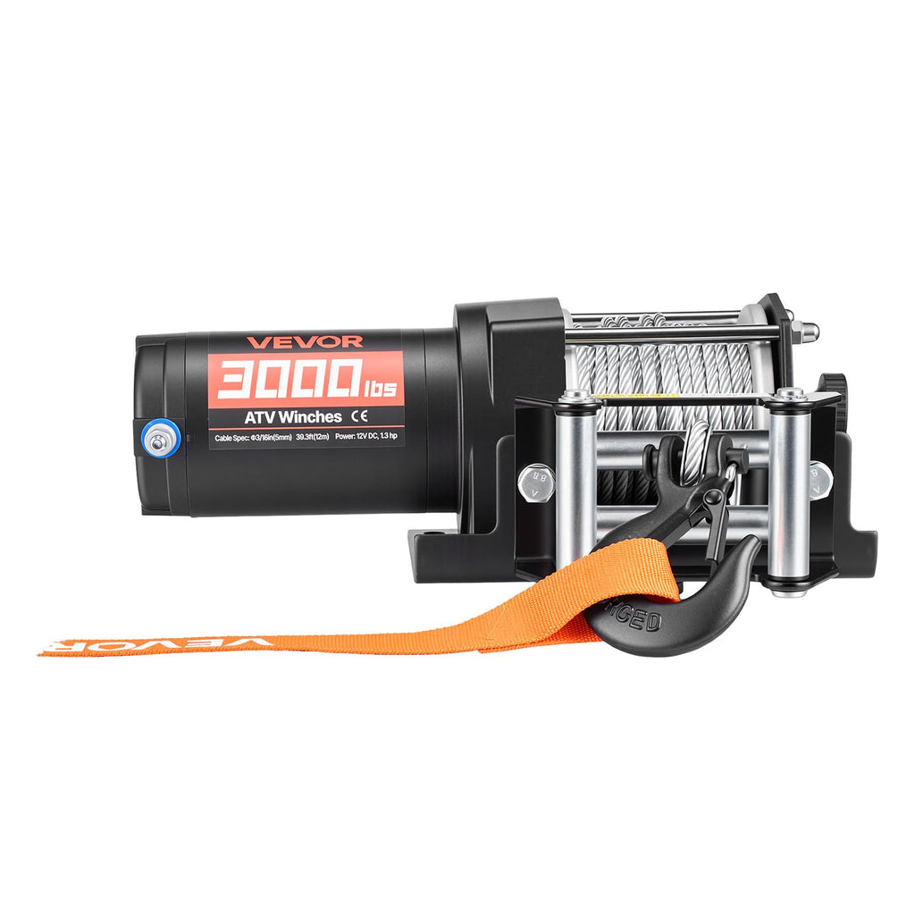 12V DC Electric Winch with Steel Wire Rope and Wired Remote Control P39953