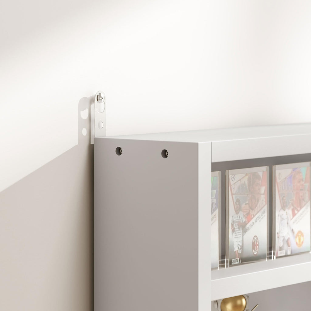 5-Tier Wall Mounted Display Cabinet with Glass Doors White A15759
