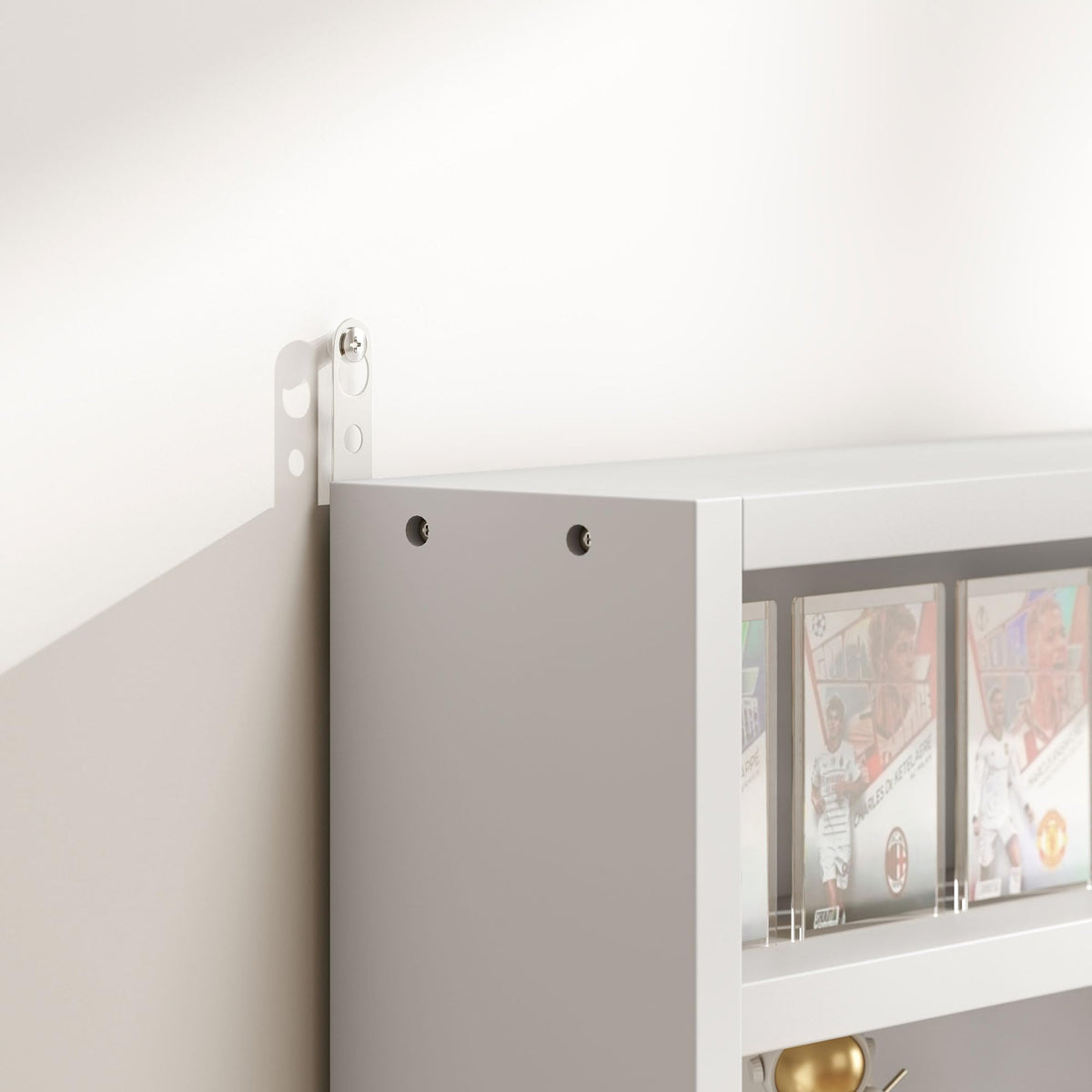 5-Tier Wall Mounted Display Cabinet with Glass Doors White A15759