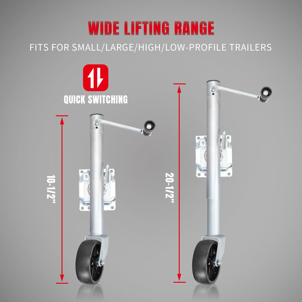 1000 lbs Swivel Boat Trailer Jack with Wheel L392765