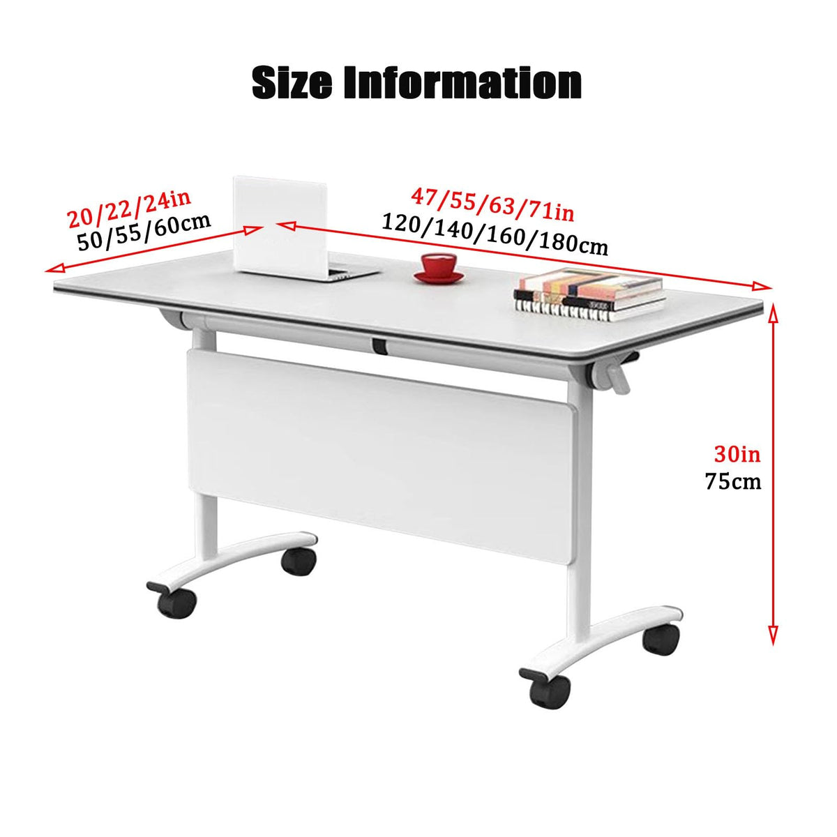 Folding Table with Locking Wheels L13623