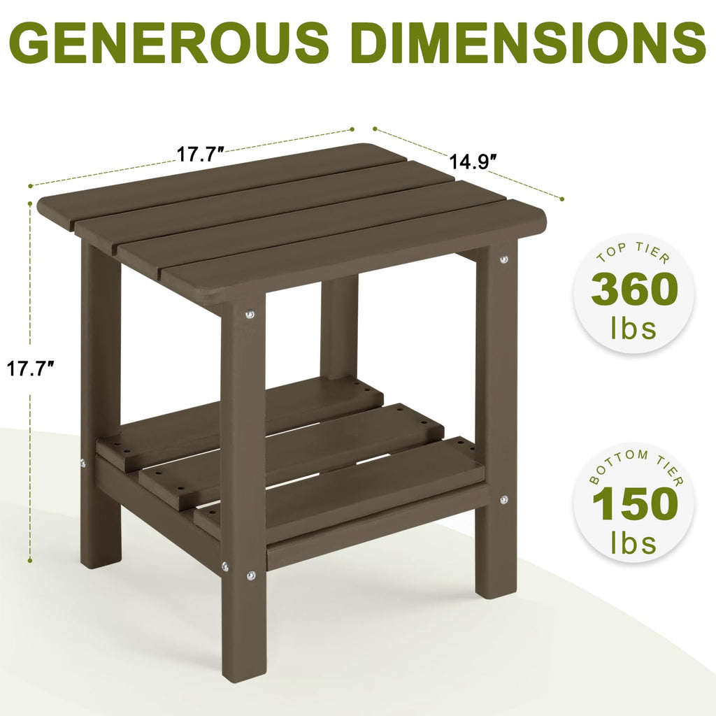 Set of 2 Dark Brown HDPE Storage Side Table L695
