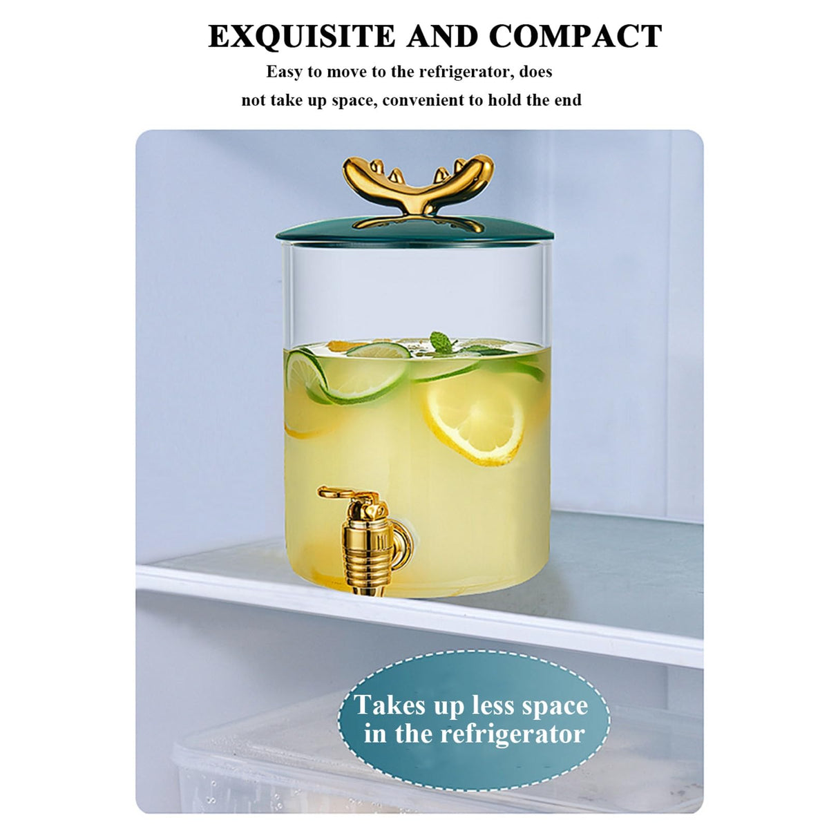 Glass Beverage Dispenser with Stand and Spigot I76329