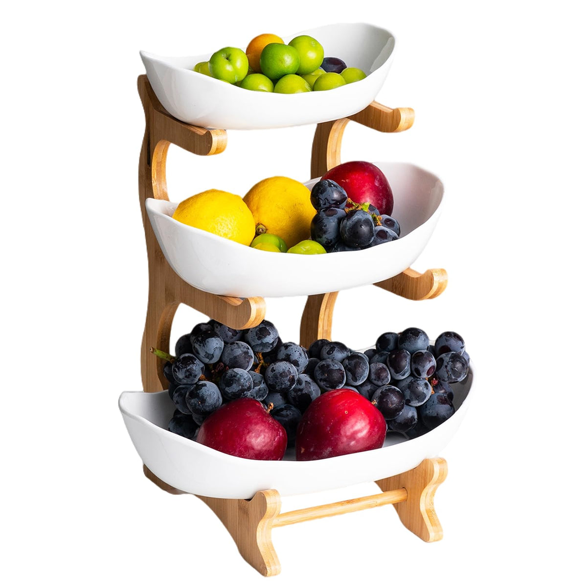3 Tier White Ceramic Fruit Basket M264297