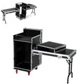 16U DJ Controller Case Rack with 2 Side Tables and 4 Casters O99038