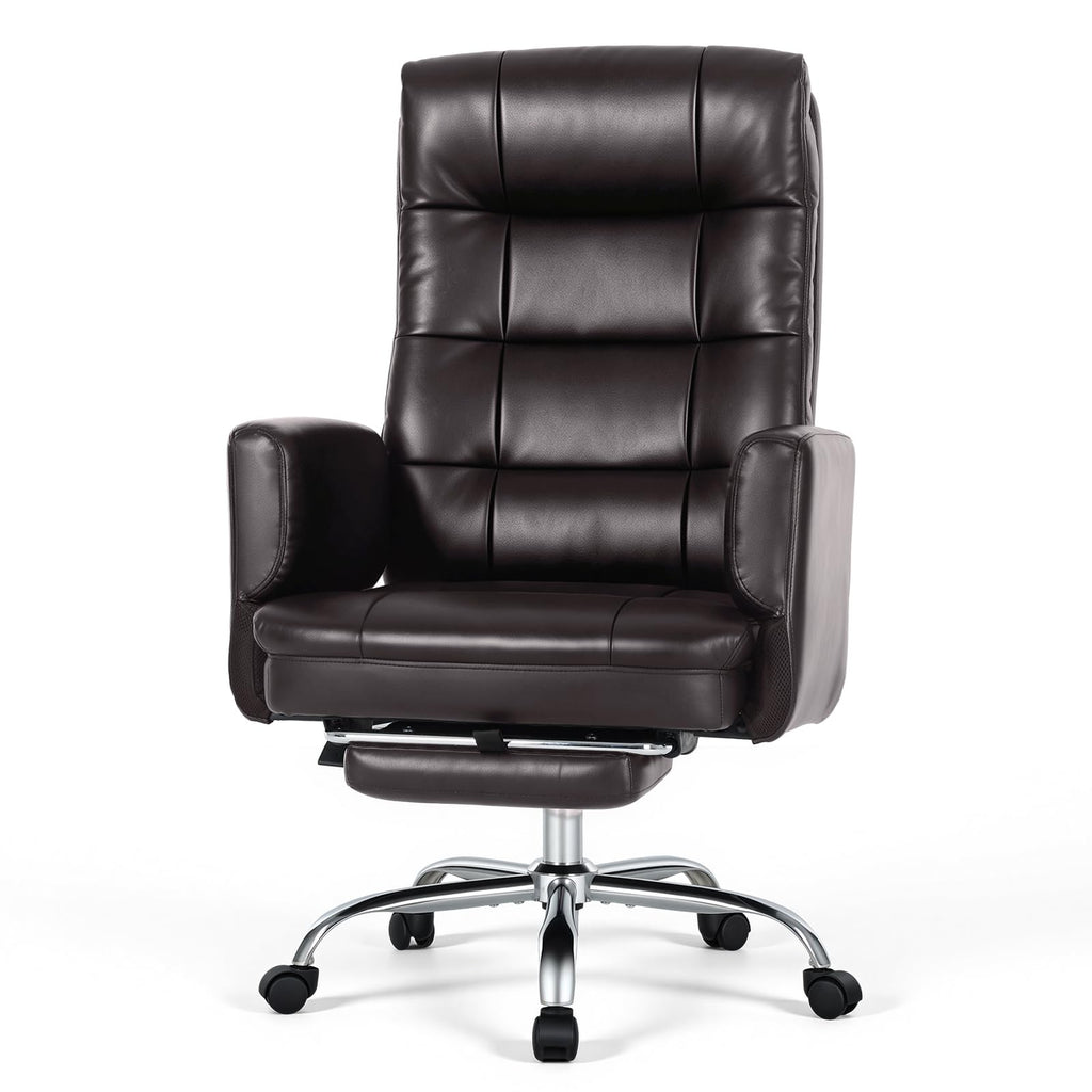 Big and Tall Ergonomic Office Chair with Foot Rest, Brown U3631