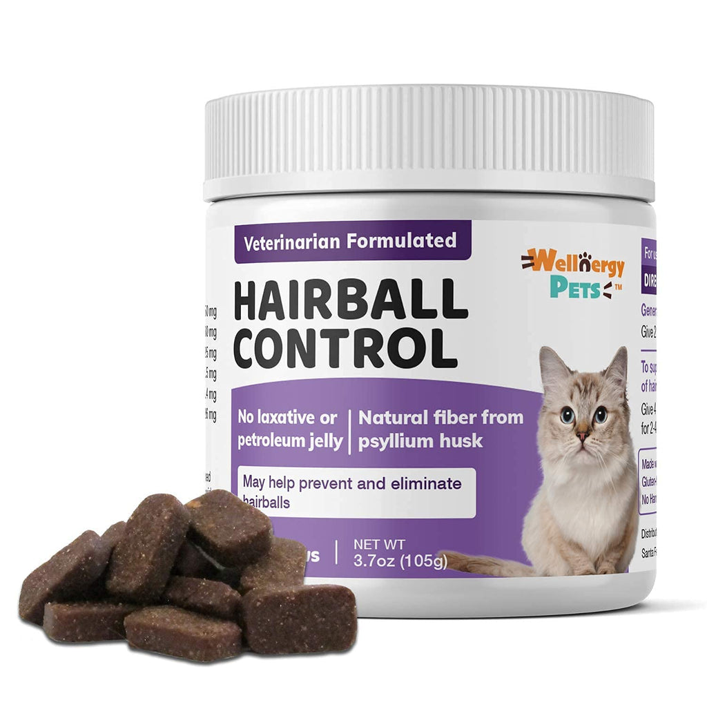 Natural Hairball Control Chews for Cats with Omega 3 6 Fatty Acids 70ct A9620