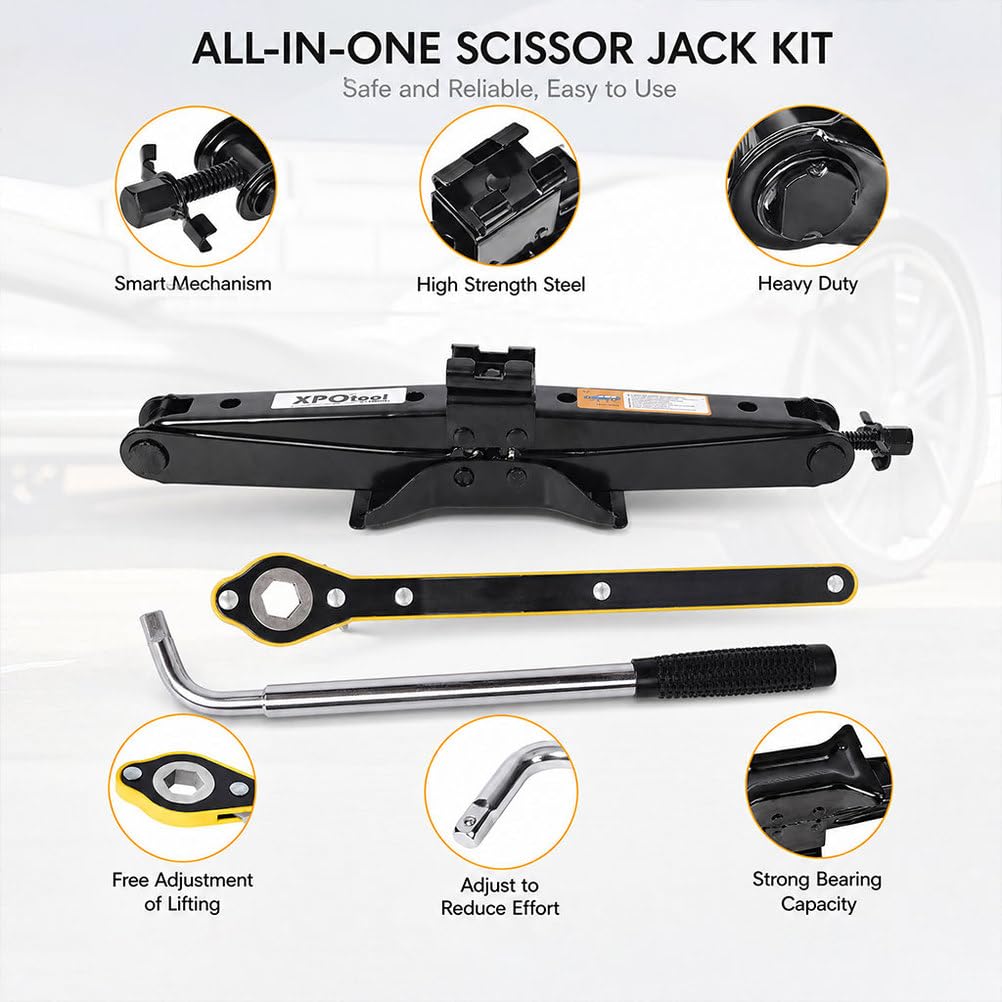 3-Ton Scissor Car Jack Kit with Lug Wrench P3793