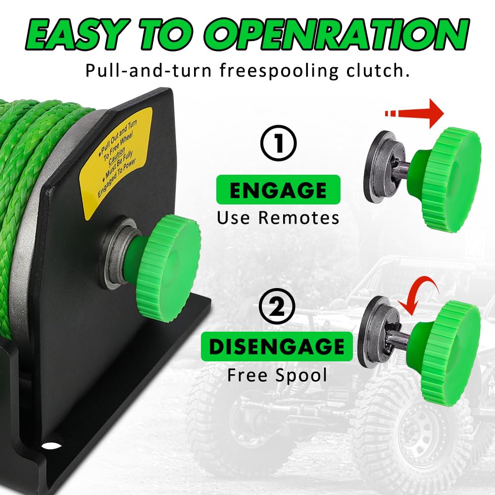 2500 lb. 12V Waterproof Synthetic Rope Electric Winch H58432