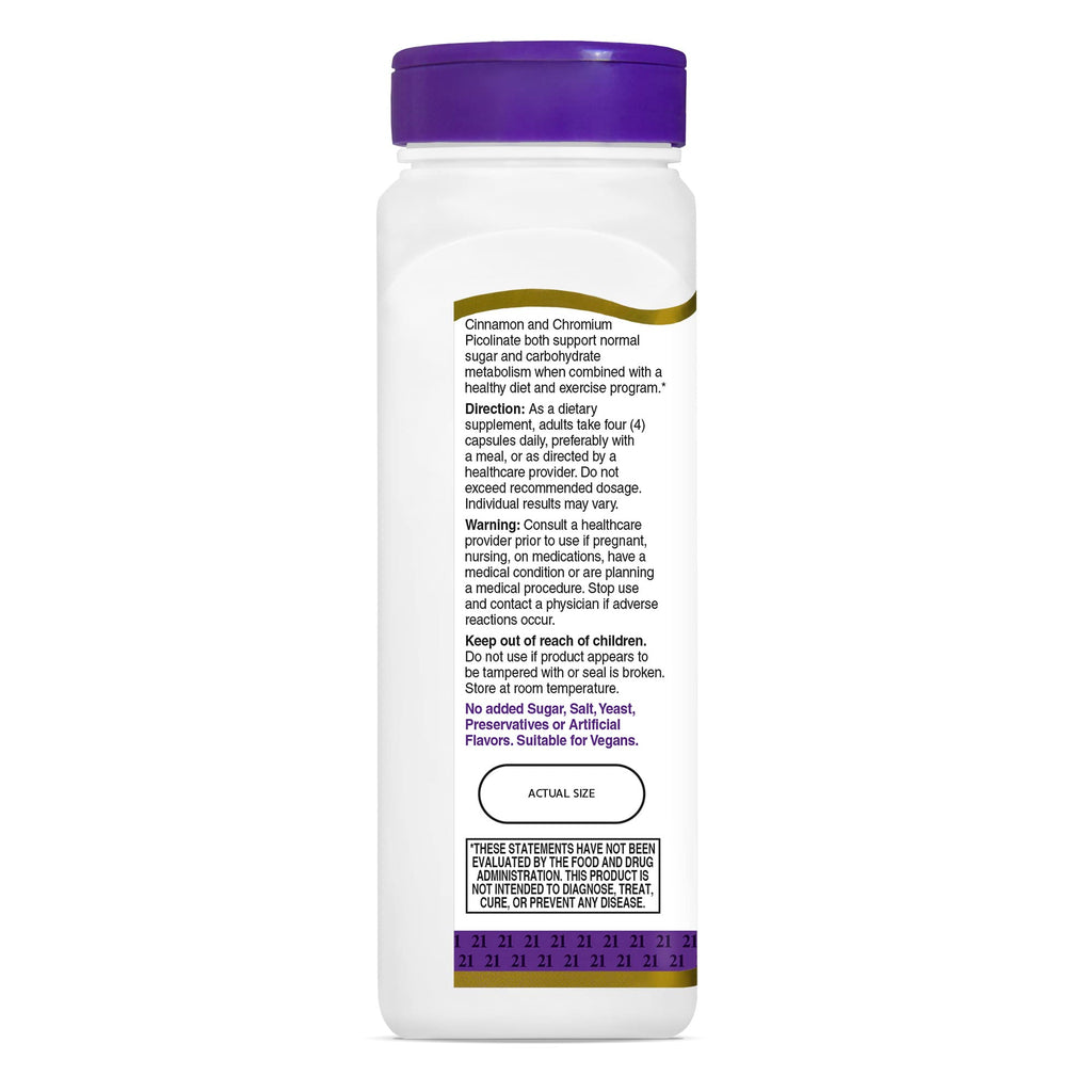 Cinnamon 2000mg Chromium Capsules 120 Count I309