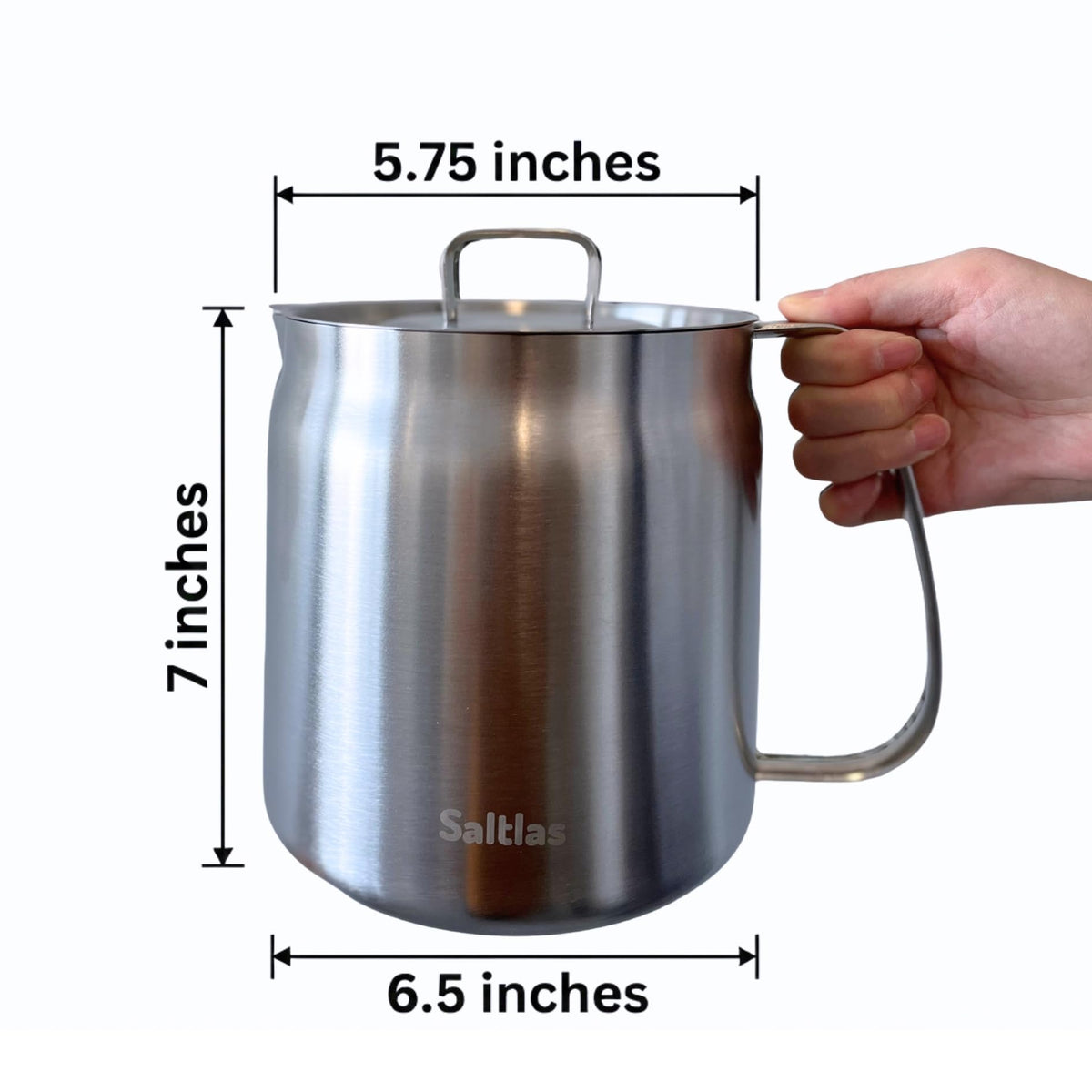 304 Stainless Steel Deep Fryer Pot with Basket and Oil Strainer, 3.5 L Z7190
